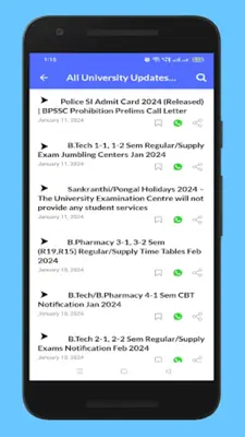 JNTU Fast Updates android App screenshot 2